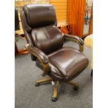 A LAY-Z-BOY SWIVEL OFFICE CHAIR with paperwork, fully adjustable and in good condition