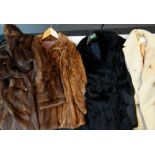 FOUR SUNDRY VINTAGE FUR COATS