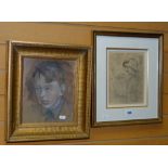 BRITISH SCHOOL WATERCOLOUR head and shoulders portrait of an Edwardian period boy in shirt and