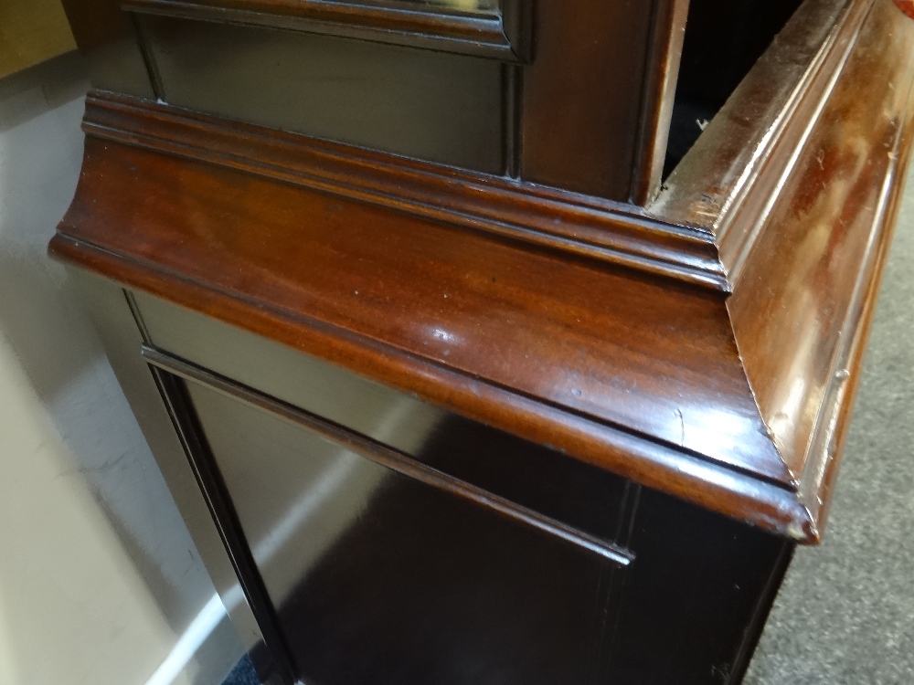 A GOOD EDWARDIAN INLAID MAHOGANY LONGCASE CLOCK having a filigree brass and silvered dial bearing - Image 15 of 20