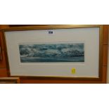 A COLE artist proof etching - entitled 'Llansteffan Point', signed and dated 2007, 11 x 32cms (