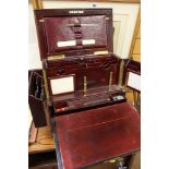 A FINE C19TH MARQUETRY ROSEWOOD STATIONERY CABINET, the blind frontage dropping down to reveal a
