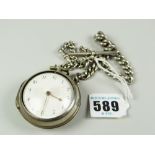 SILVER PEAR CASED POCKET WATCH, the pierced movement marked 'William Johnson London' together with