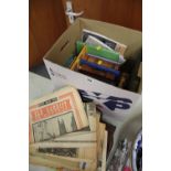 A BOX OF REFERENCE BOOKS relating to Brecon, Antique Maps ETC together with a leather satchel and