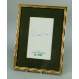 AUTOGRAPH OF RONALD REAGAN on framed Dublin Intercontinental Hotel notepaper Please note: we believe