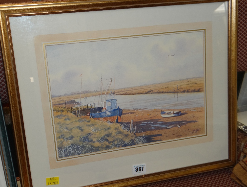 CLIFFORD KNIGHT watercolour - entitled verso 'Summer at Birnham Overystaithe (Norfolk)', signed,