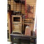 A PARCEL OF FURNITURE including chest of two long and two short drawers, cased sewing machine,