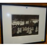 A B limited edition (3/25) etching - humorously titled scene of ladies dancing around a maypole