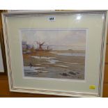 CLAUDE MURRILLS watercolour entitled verso 'Low Tide Woodbridge', signed and dated 1996, 25 x