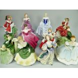 ELEVEN ROYAL DOULTON FIGURINES & ONE COALPORT including 'Wintertime', 'First Dance', 'Grace' ETC