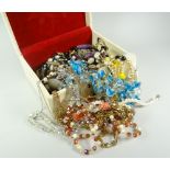 JEWELLERY BOX OF ASSORTED COSTUME JEWELLERY, dress jewellery, beads, necklaces, pearls, ETC