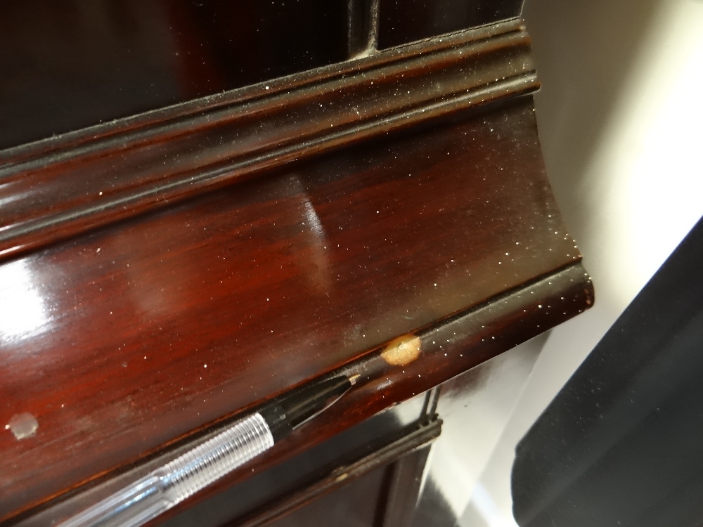 A GOOD EDWARDIAN INLAID MAHOGANY LONGCASE CLOCK having a filigree brass and silvered dial bearing - Image 13 of 20