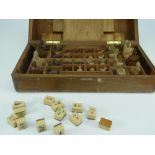 MAHJONG / CHESS including a folding-box chess set, mah-jong set (distressed)