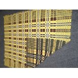 BLACK & MUSTARD GEOMETRIC PATTERNED WELSH WOOLEN BLANKET, 213 x 176cms