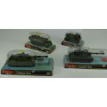 FOUR DINKY TOYS MILITARY MODELS, Tank Destroyer number 694, Chieftan Tank number 683, Leopard Tank