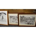 TWO FRAMED REPRODUCTION PHOTOGRAPHS OF THE FRENCH RIVIERA & ANOTHER