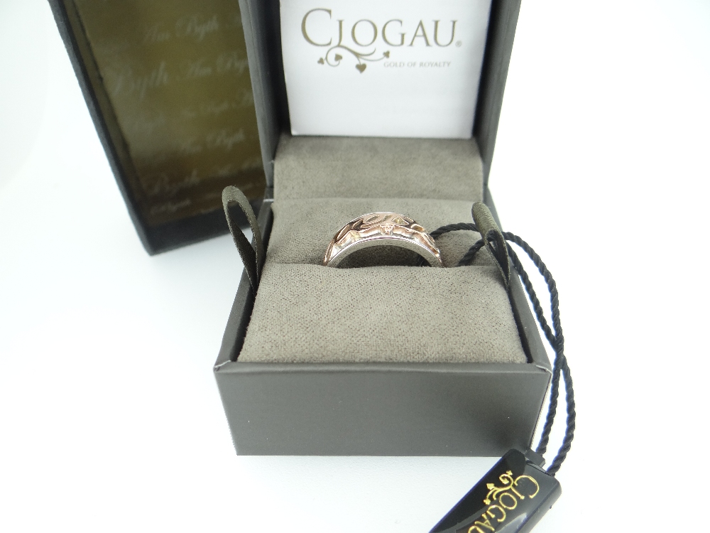 BOXED CLOGAU 'CARIAD' RING size J with inner and outer box, RRP £189