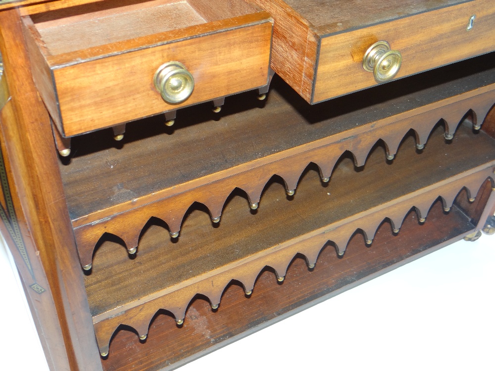 REGENCY EGYPTIAN REVIVAL OPEN BOOKCASE in mahogany with gilt metal inlay and mounting, each of the - Image 7 of 8