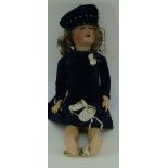 SIMON & HALBIG BISQUE HEAD ANTIQUE DOLL with composition body and limbs, opening and closing eyes,