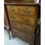 QUALITY ANTIQUE REPRODUCTION CHEST having three graduated drawers, furnished with carved handles and