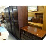 PARCEL OF STAG BEDROOM FURNITURE comprising a large and smaller wardrobe, mirrored dressing table