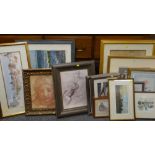 VARIOUS FURNISHING PRINTS including Leonardo Da Vinci sketches, limited edition prints