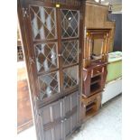 TWO VINTAGE OAK BEDSIDE CABINETS, oak nest of tables and Old Charm-style standing corner cabinet