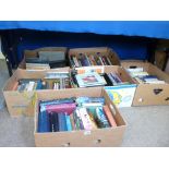 SIX BOXES OF VINTAGE AND OTHER BOOKS - Dick Francis, Wales and Welsh, heritage, poetry, first