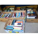 SIX BOXES OF VINTAGE AND LATER BOOKS to include Wales and Welsh, Dick Francis, Dirk Bogarde, J K