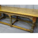 LATE 17TH/ EARLY 18TH CENTURY REFECTORY TABLE (from a well known Clwydian Family) having a finely