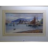 WARREN WILLIAMS ARCA watercolour - 'Conwy Harbour and Castle' etc with numerous boats and figures,