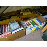 FIVE BOXES OF VINTAGE AND LATER BOOKS including first editions, Wales and Welsh, historical and