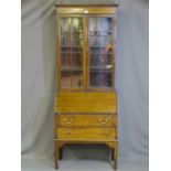 A MAHOGANY VINTAGE BOOKCASE BUREAU with fitted interior, 200cms height, 77cms width, 44cms depth