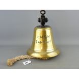 A SECOND WORLD WAR PERIOD SUBMARINE BELL cast in brass and marked 'H.M.S./M Tantivy, a third