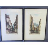 EDWARD SHARLAND a pair of early 20th Century hand coloured etchings - The Shambles and Petergate,