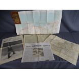 'THE FIRST ASCENT OF EVEREST', The Times newspapers and supplements with two vintage folding maps of