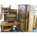 PARCEL OF MIXED FURNITURE - hall bookcase with two drop drawers and open shelves, an oblong mahogany