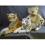 TWO LARGE STUFFED TOY TIGERS and a 'Tender Moments' Teddy bear