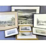 A GROUP OF FRAMED ANTIQUE PRINTS including a well coloured example titled 'Welsh Wedding, Running