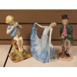 ROYAL WORCESTER FIGURINE OF PETER PAN, Wade figurine 'Iris' and a Ricard Studio figure 'London