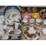 A QUANTITY OF ROYAL ALBERT 'OLD COUNTRY ROSES' TEAWARE, other floral decorated teaware, a posy,
