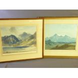 CECIL A HUNT & D Y CAMERON two framed artist's proof prints - the Hunt titled 'Snowdon from Llyn