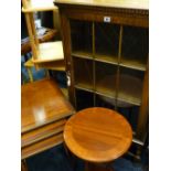 PARCEL OF FURNITURE to include a single door polished glazed front standing book case/china cabinet,