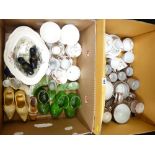 TWO BOXES OF MIXED CABINET CHINA WARE, breakfastware ETC