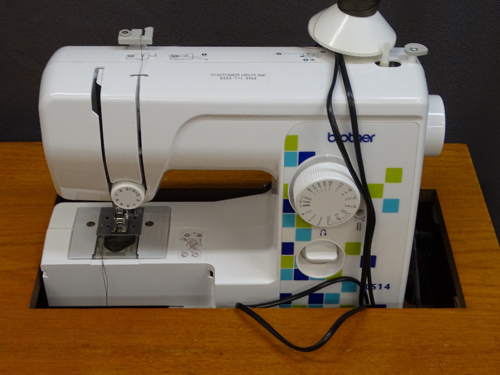 A BROTHER LS14 SEWING MACHINE IN CABINET with power lead and foot pedal, E/T, 65.5cms height, - Image 2 of 3