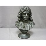 A MOLIERE RESIN BUST, 29cms high