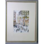 WATERCOLOUR - Lowry style street scent, 34 x 24cms