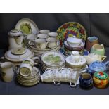 THIRTY-FIVE PIECES OF MATCHING DENBY WARE, eighteen pieces of Royal Albert 'Haworth' tea service