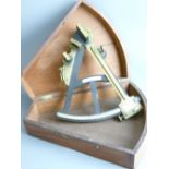 A LATE 19TH CENTURY MAHOGANY CASED BRASS SEXTANT signed Owen Owens, South Castle Street Liverpool