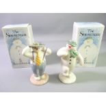 TWO ROYAL DOULTON SNOWMAN FIGURINES, boxed, titled 'The Snowman DS2' and 'Stylish Snowman DS3'